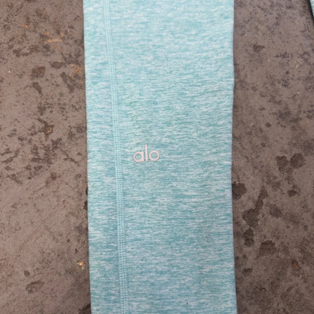 Alo Yoga High Waist Alosoft Lounge Leggings Aqua Blue Heather XXS